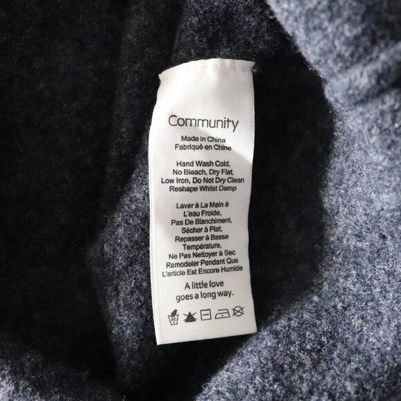 Aritzia Community Women's Sz S Blue Wool Turtleneck Stretch Pullover Sweater - Picture 10 of 11